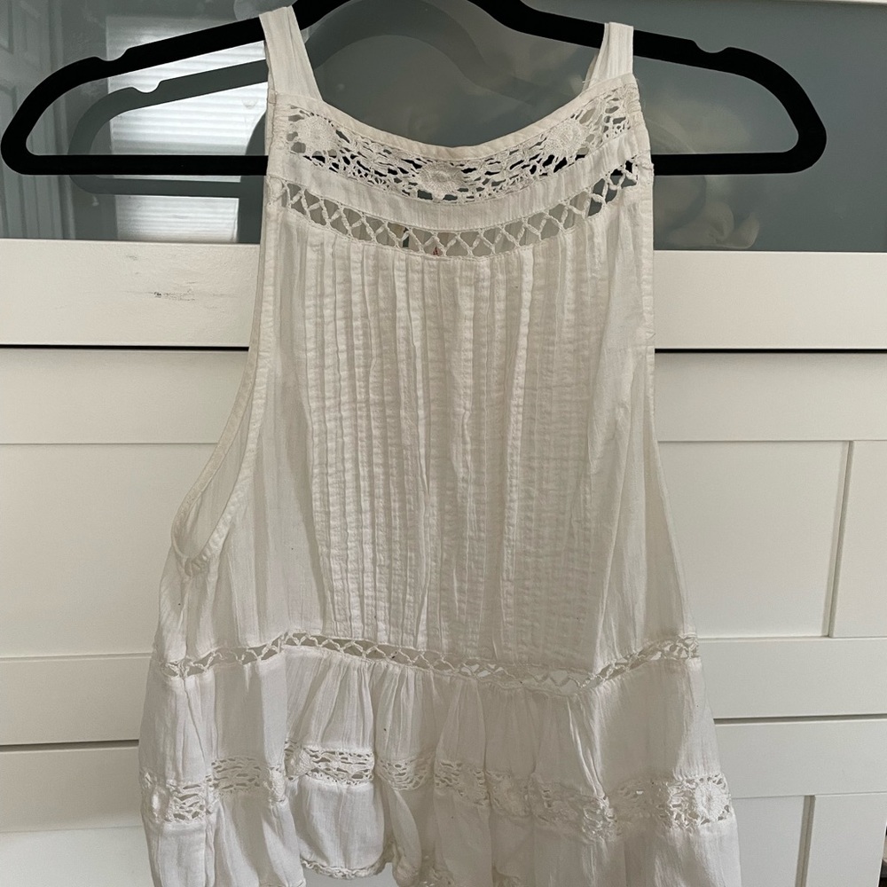 Free People white lacey peplum top